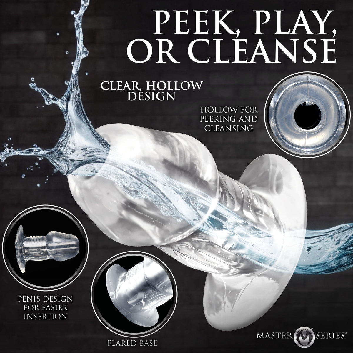 3pc Dicked Clear Hollow Anal Trainer Set