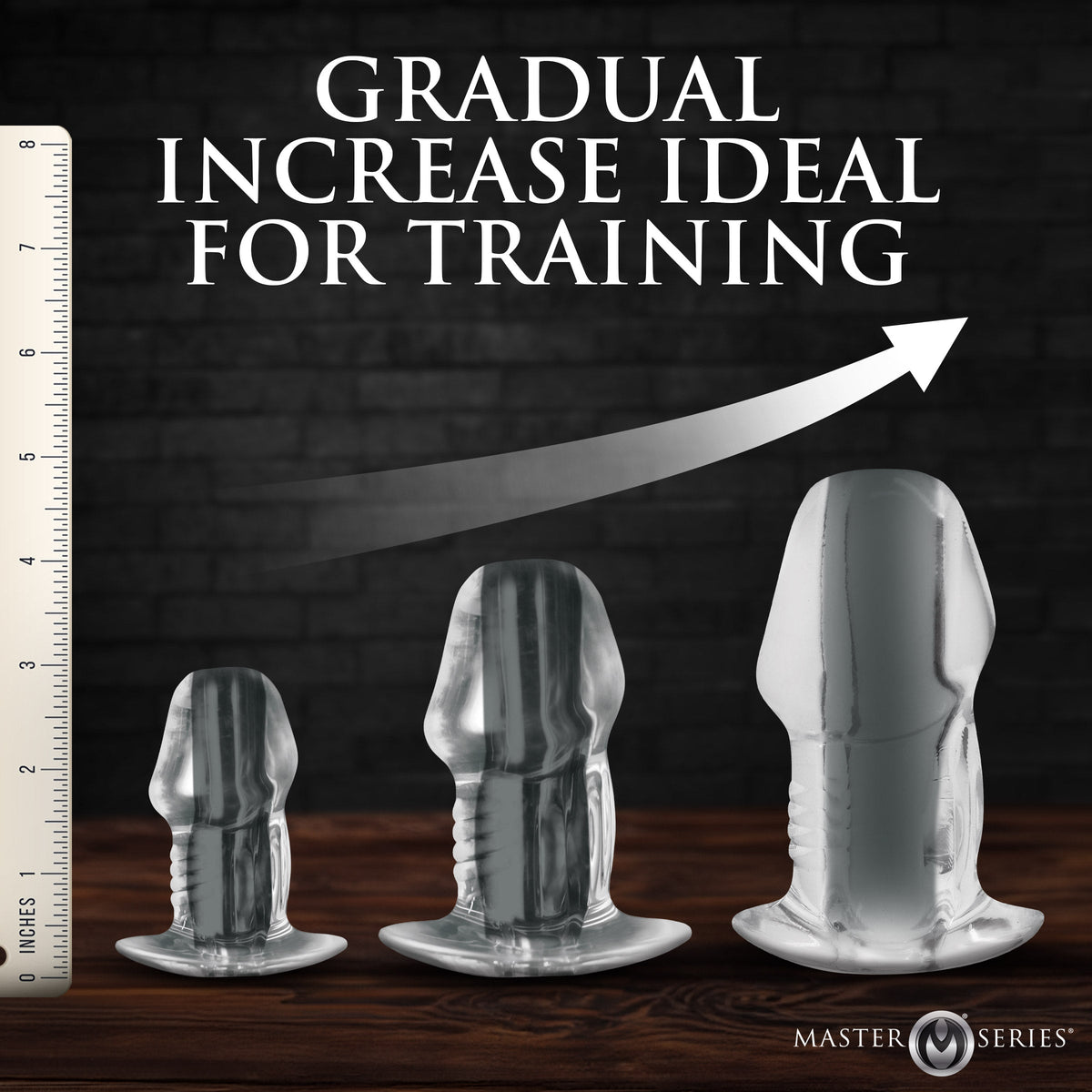 3pc Dicked Clear Hollow Anal Trainer Set
