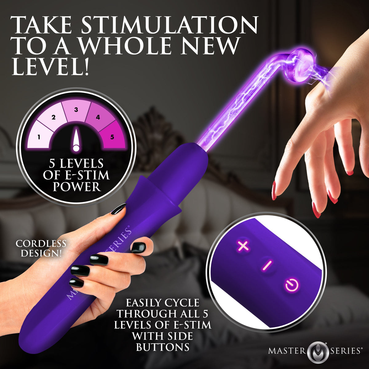 Elektrawand Rechargeable Violet Wand w/ Attachments