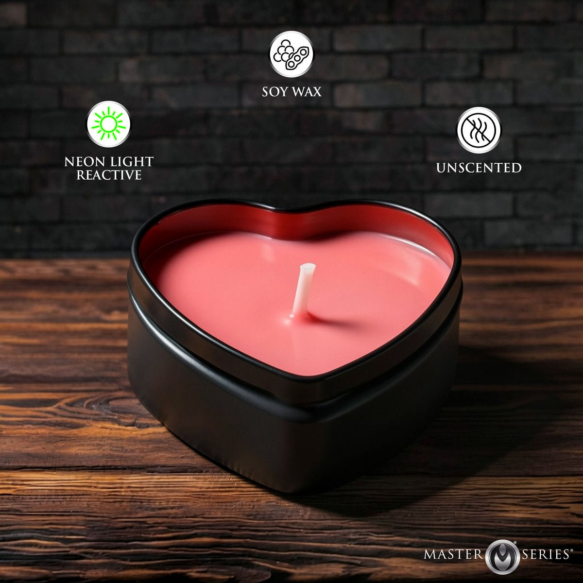 3-Set UV Blacklight Reactive Heart Drip Candle