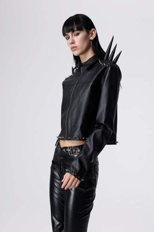 Acid Trace Gothic Leather Jacket