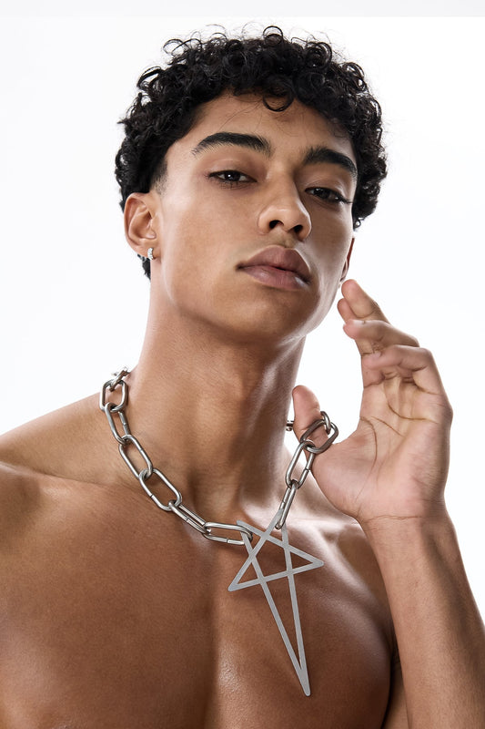 Alloy Arc Pentagram Necklace
