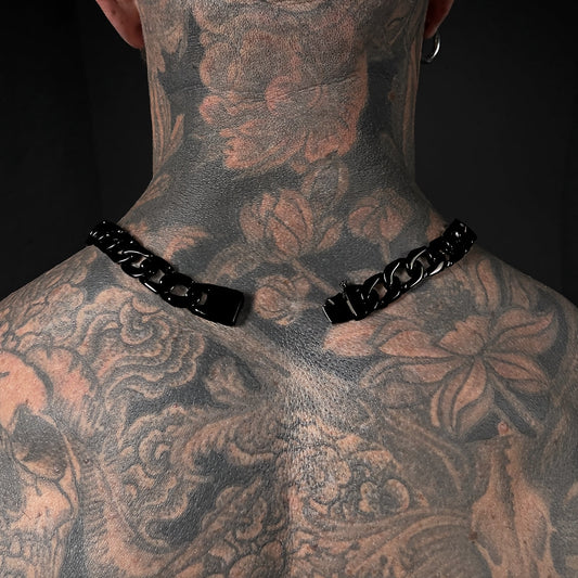 STAINLESS STEEL BOY CHAIN ONYX