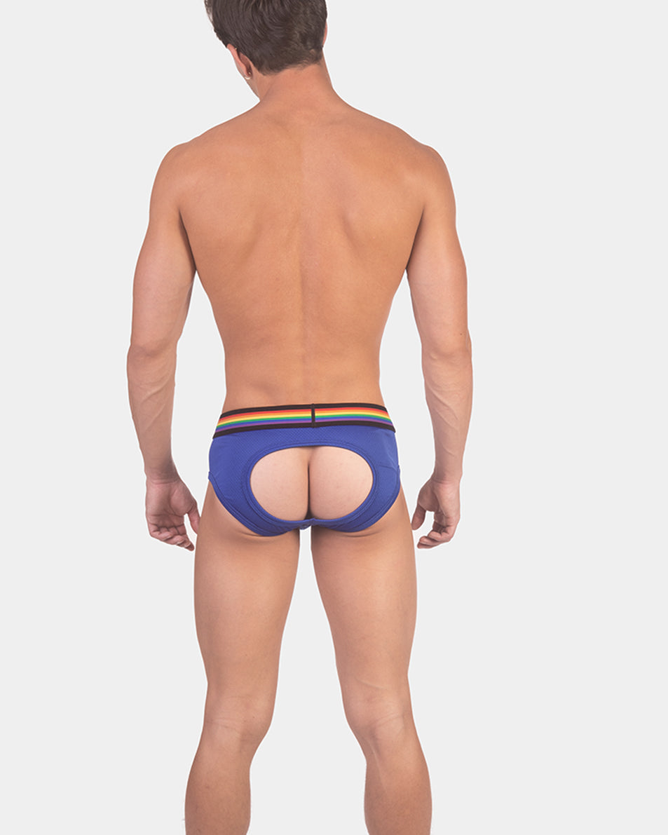 Barcode Berlin Multipack 1x Backless Brief Pride Royal + 1x Pride Harness White