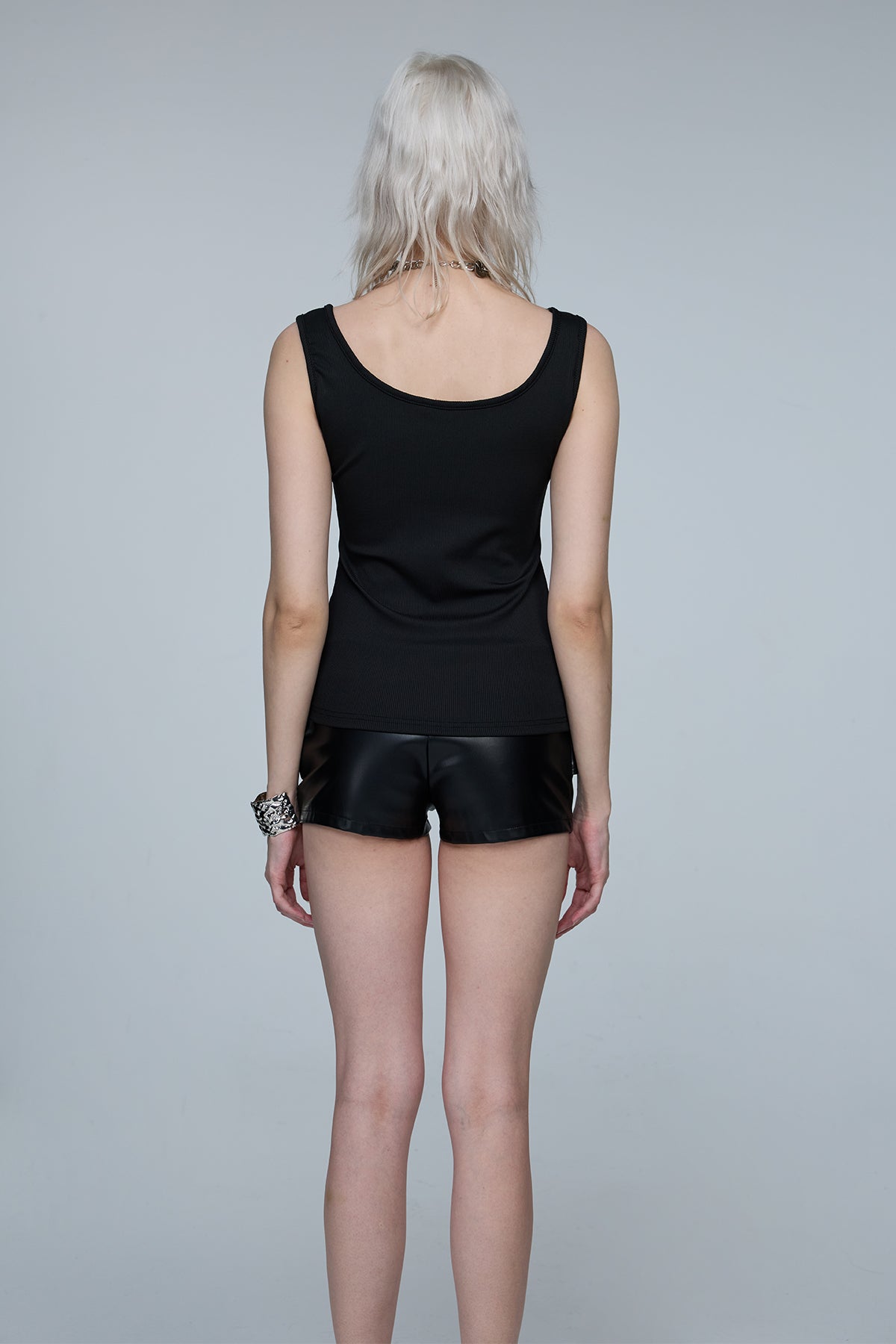 Binary Noir Eyelet Tank Top