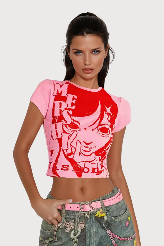 Binary Bliss Print Crop Top