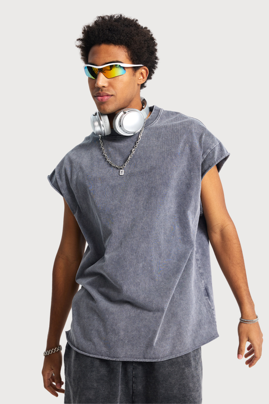 Blur Shell Retro Top Grey