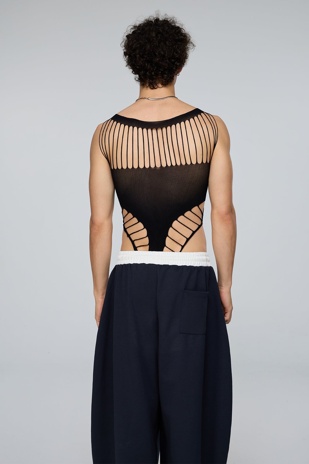 Body System Cutout Fishnet Bodysuit