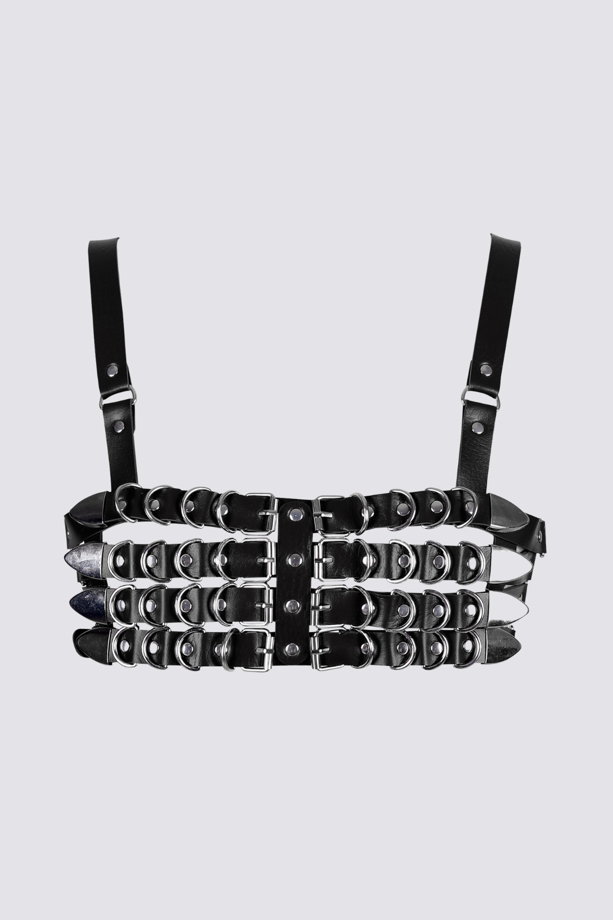 Bound Link Leather Harness Top