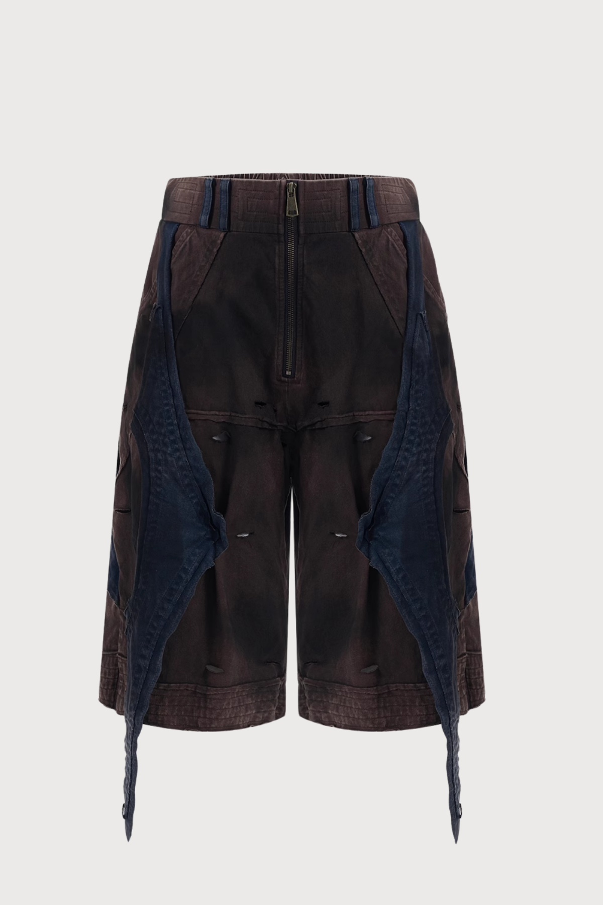 Burnout Blues Straight Zipper Shorts