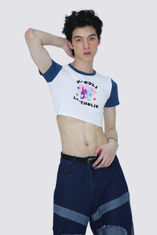 Calm Tension Rabbit Print Crop Top