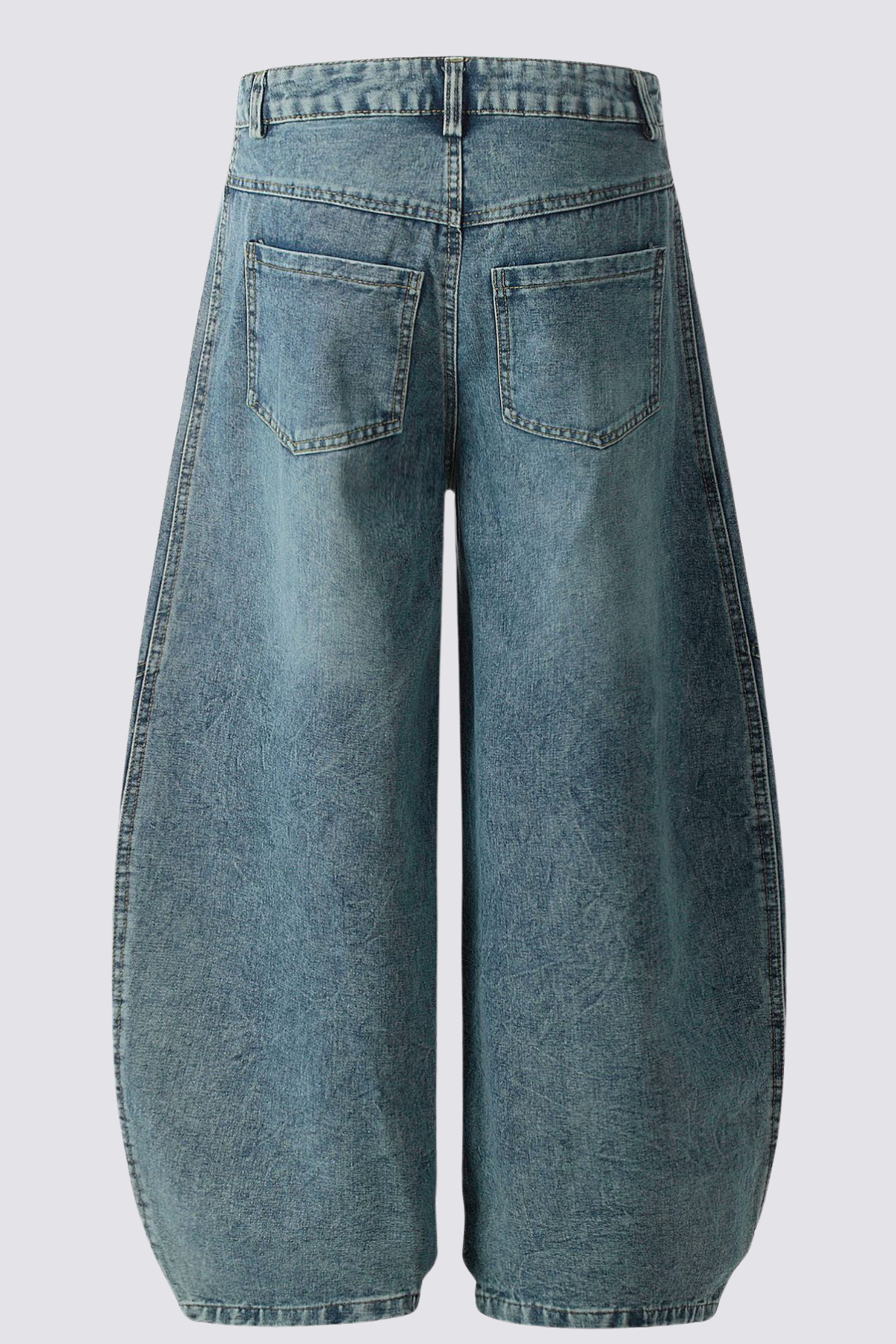 Carbon Fade Stripe Barrel Jeans In Blue