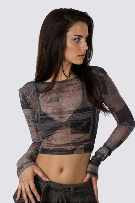 Chill Flick Mesh Long Sleeve Crop Top
