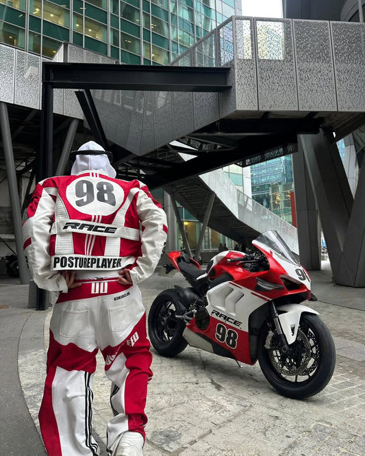KIIKIO Racing Style Graphic Oversized Jacket