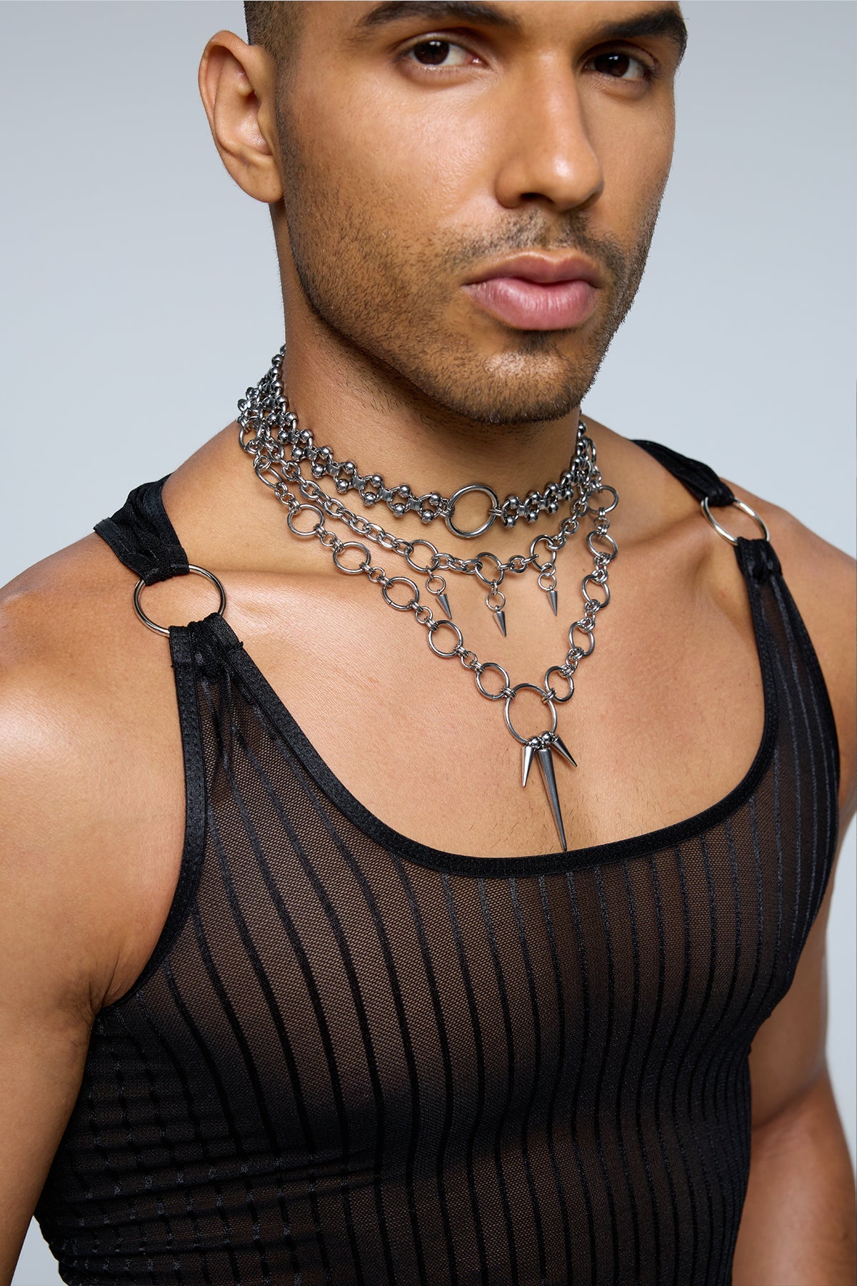 Chrome Axis Punk Necklace