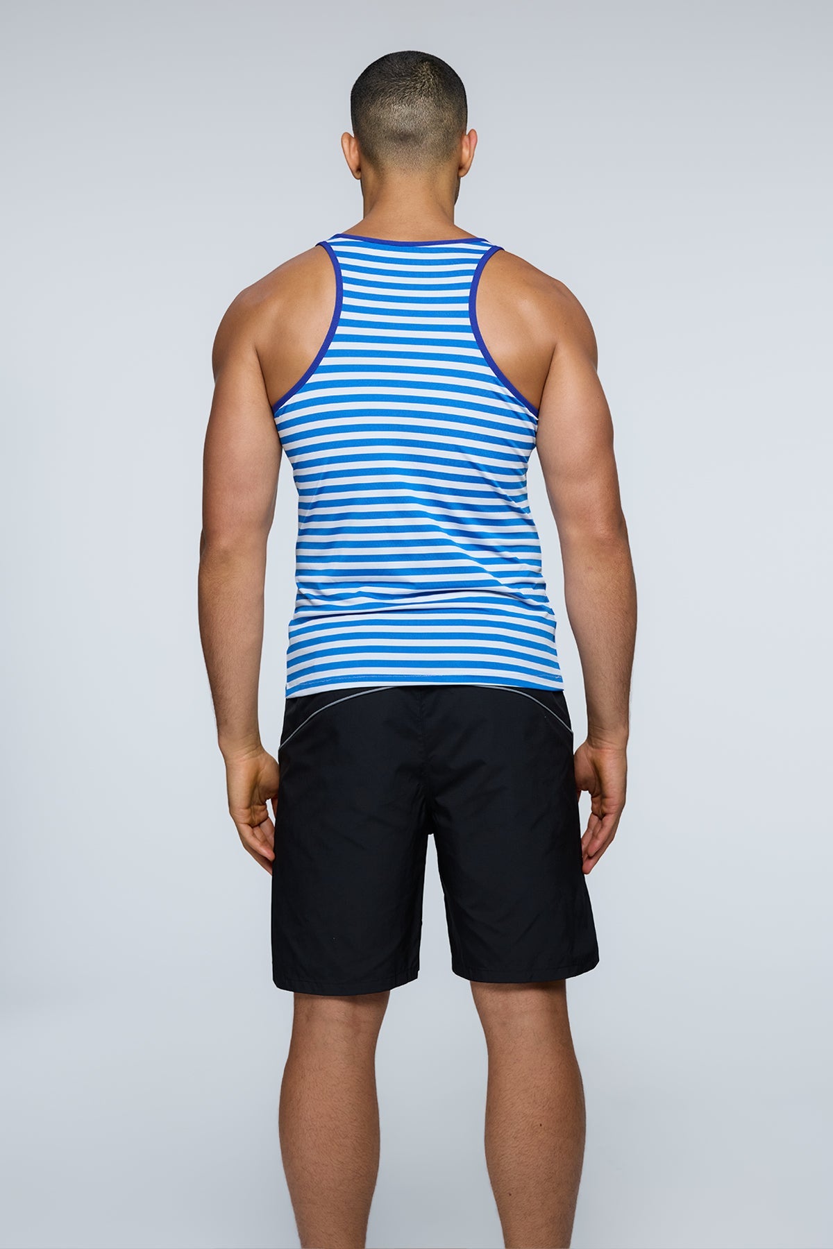 Chrome Pop Stripe Tank Top Blue