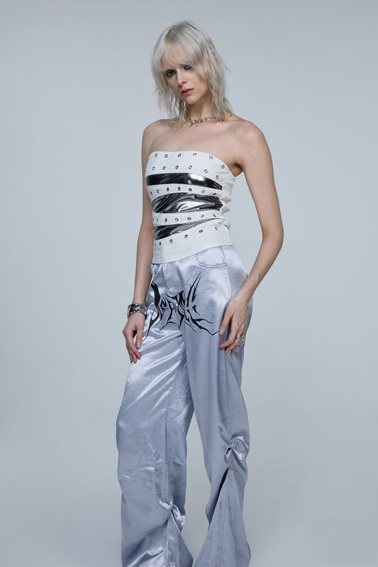 Chrome Sabotage Eyelet Corset Top