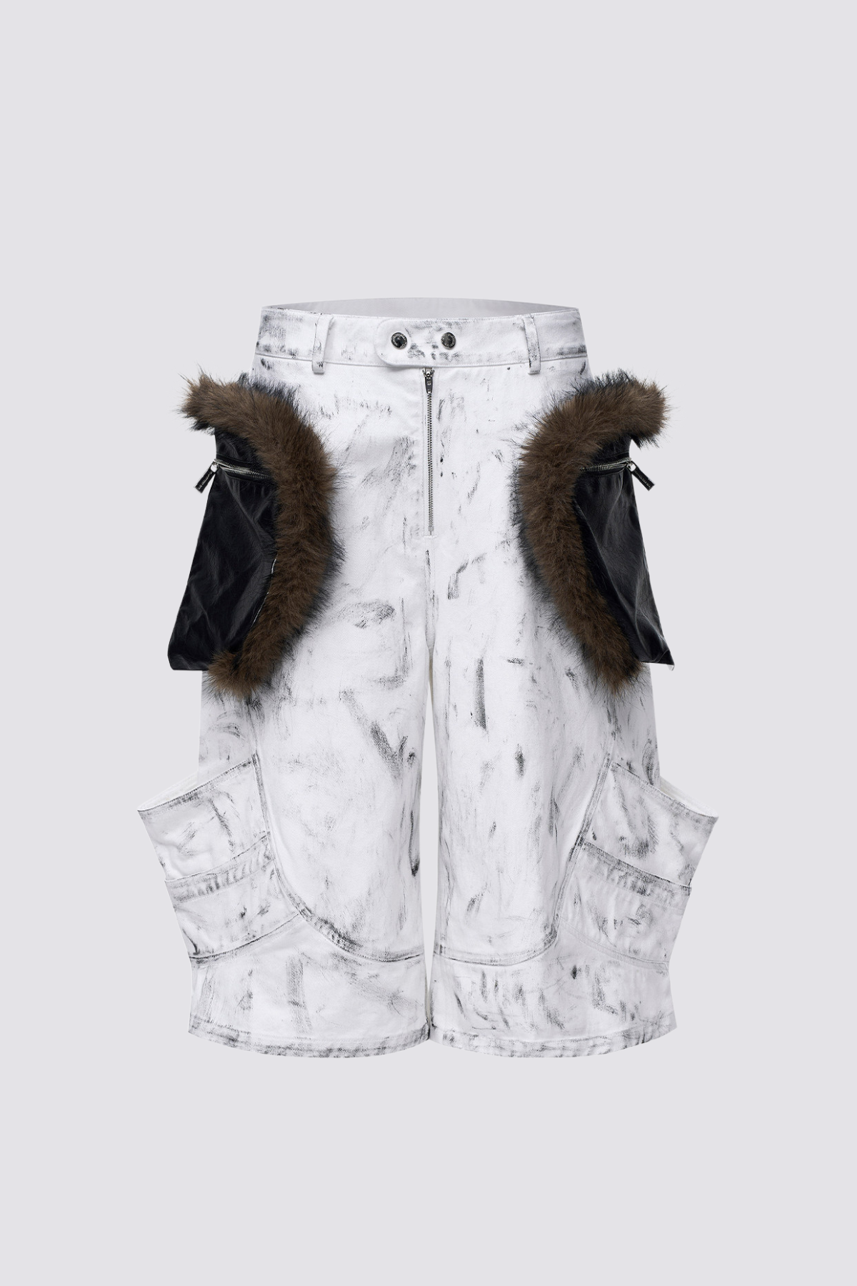 Clean Utility Faux Fur Capri Pants