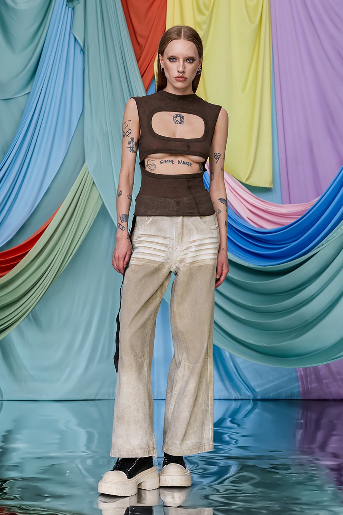 Clear Pulse Sleeveless Cutout Top