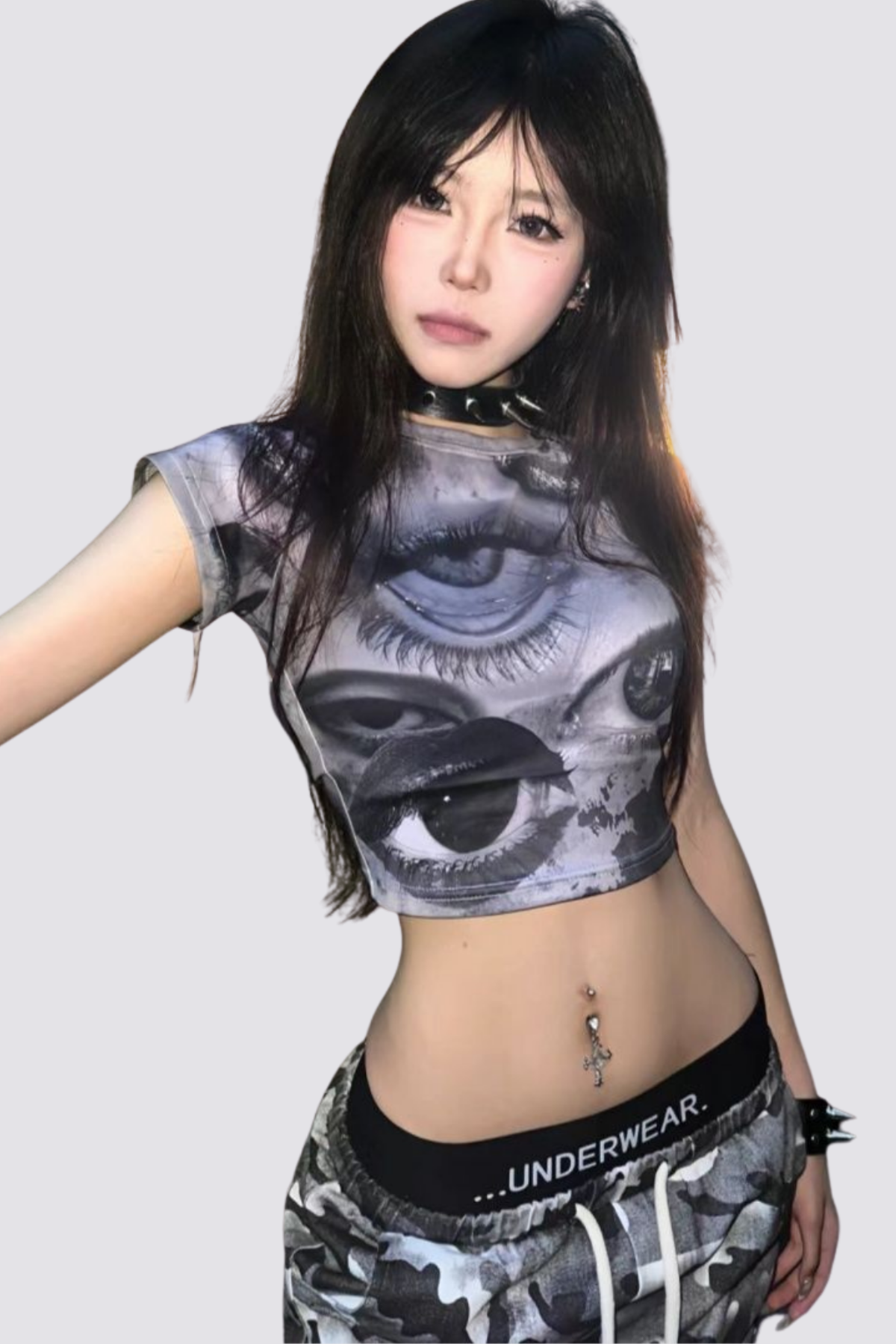 Clear Sway Print Crop Top