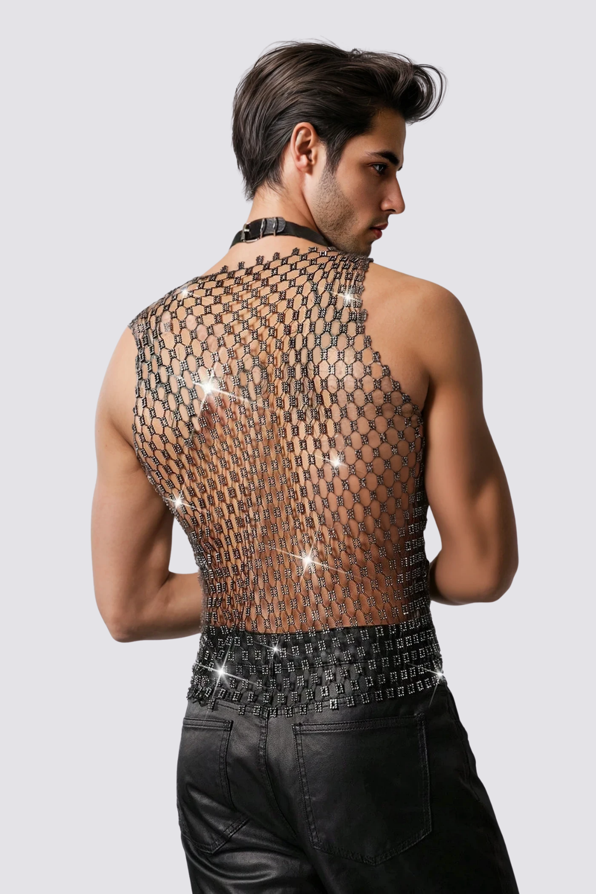Crystal Spark Cutout Sleeveless Top