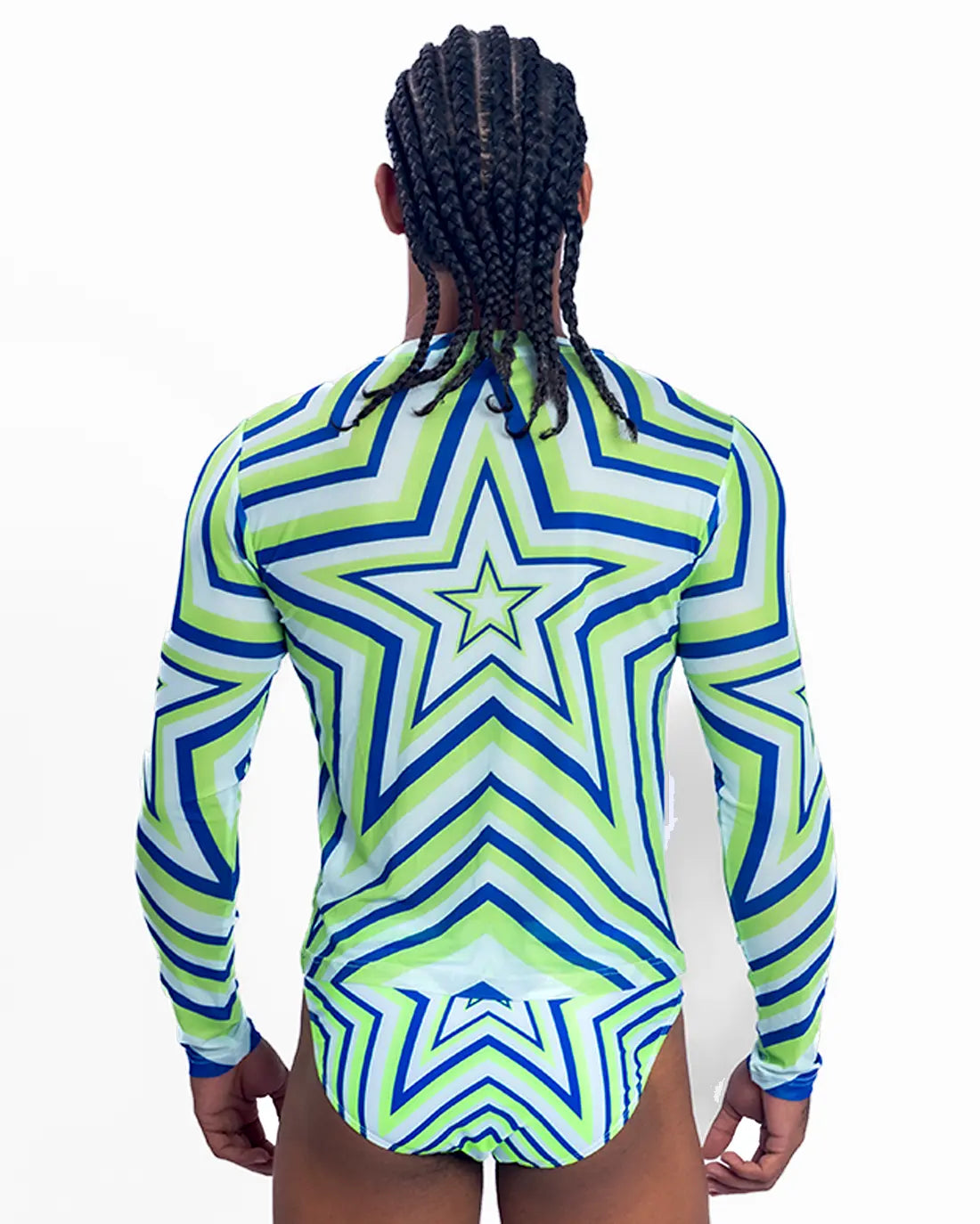 Star Mesh Crew muscle fit long sleeve mesh t-shirt in Green