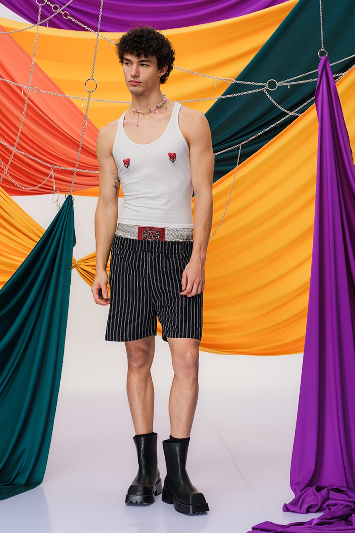 Daily Structure Stripe Shorts Black