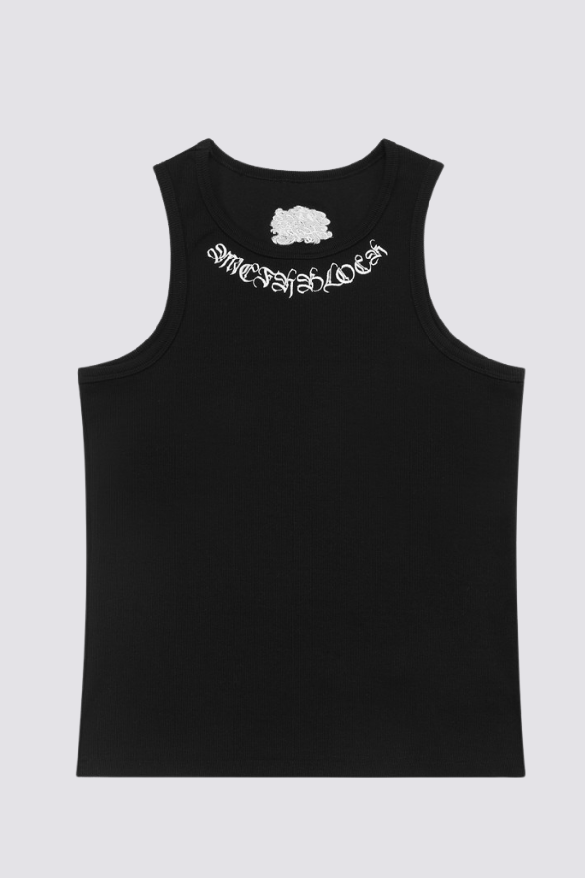 Dark Constant Embroidered Tank Top Black