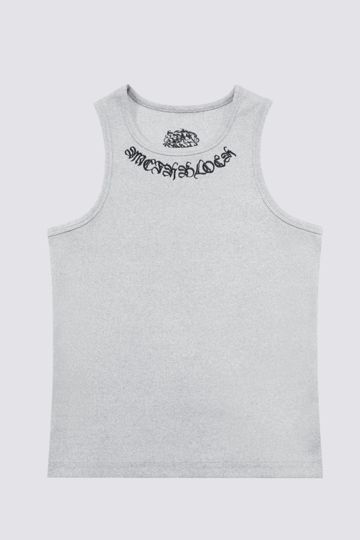 Dark Constant Embroidered Tank Top Grey