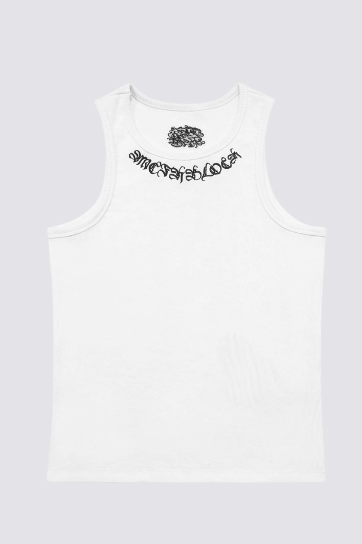 Dark Constant Embroidered Tank Top White