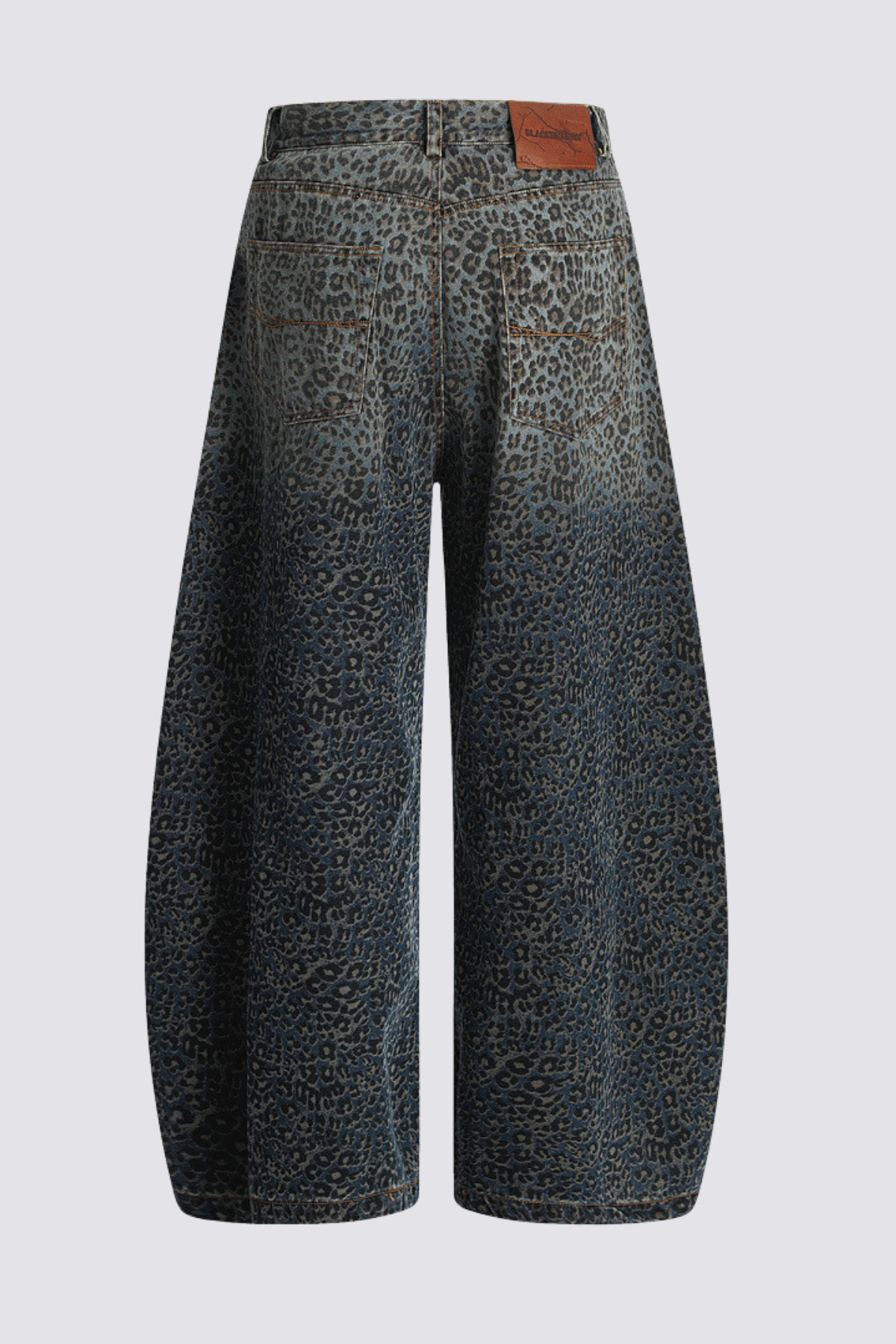 Deep Loop Leopard Print Jeans Blue