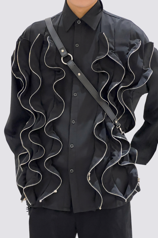 Deep Zone Ruched Long Sleeve Shirts