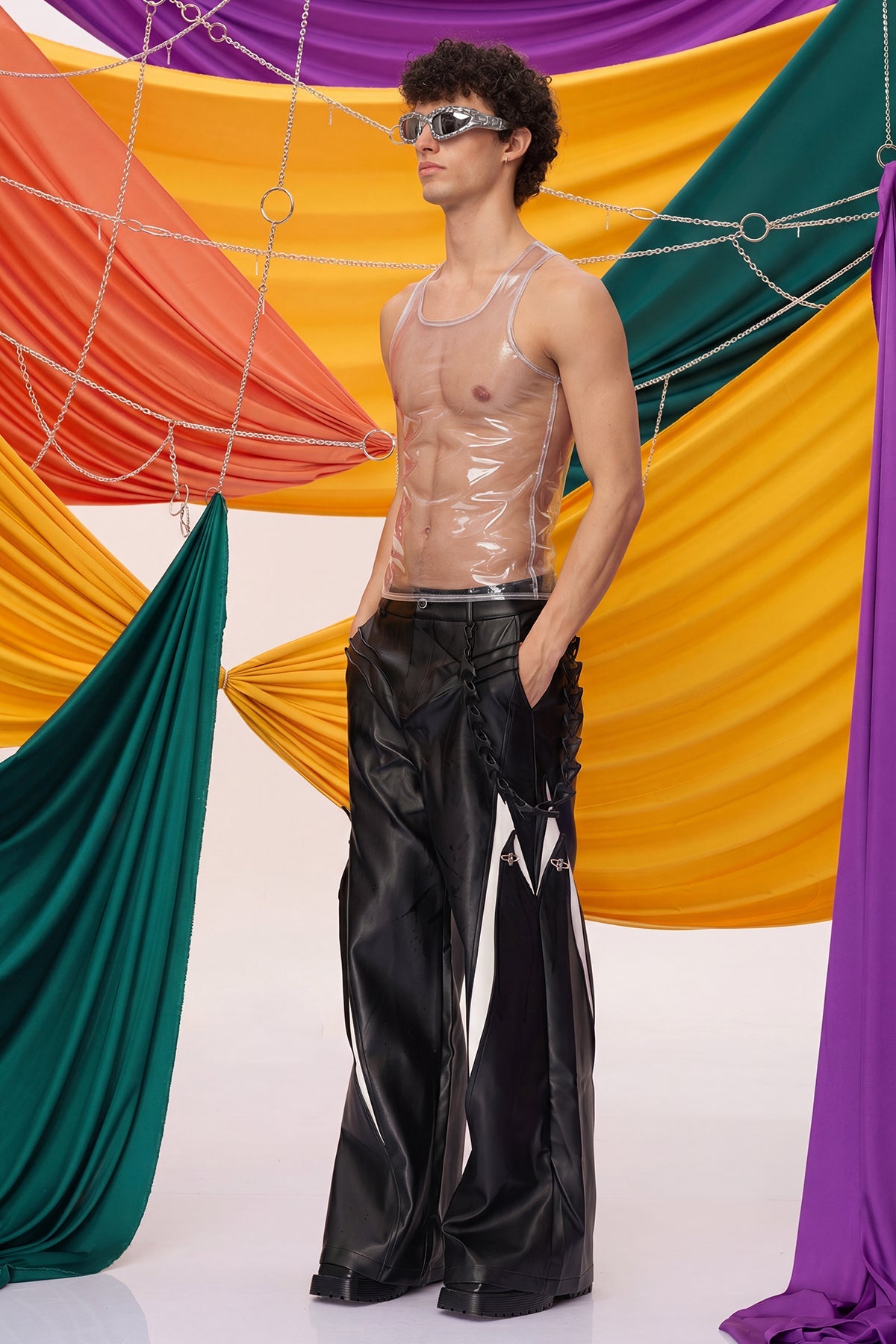 Dense Blackout Latex Tank Top Clear
