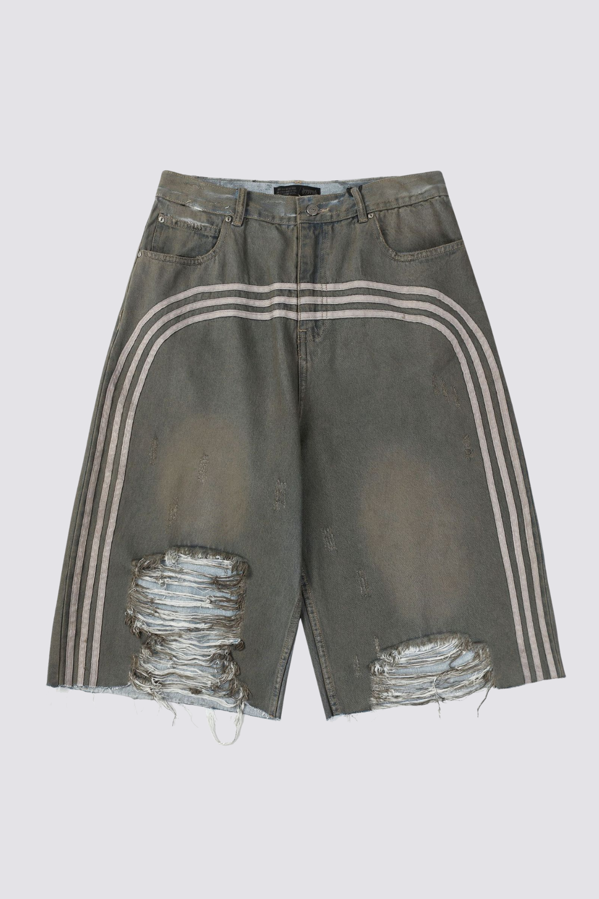 Desert Grain Rhinestone Ripped Denim Shorts