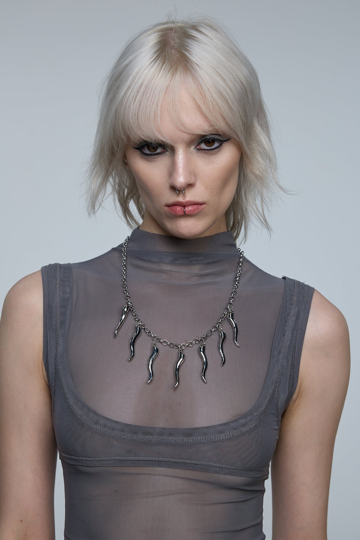 Digital Alloy Punk Chain Necklace