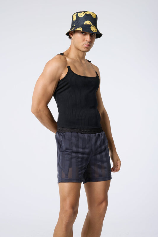 Dusk Line Spaghetti Sleeveless Top Black
