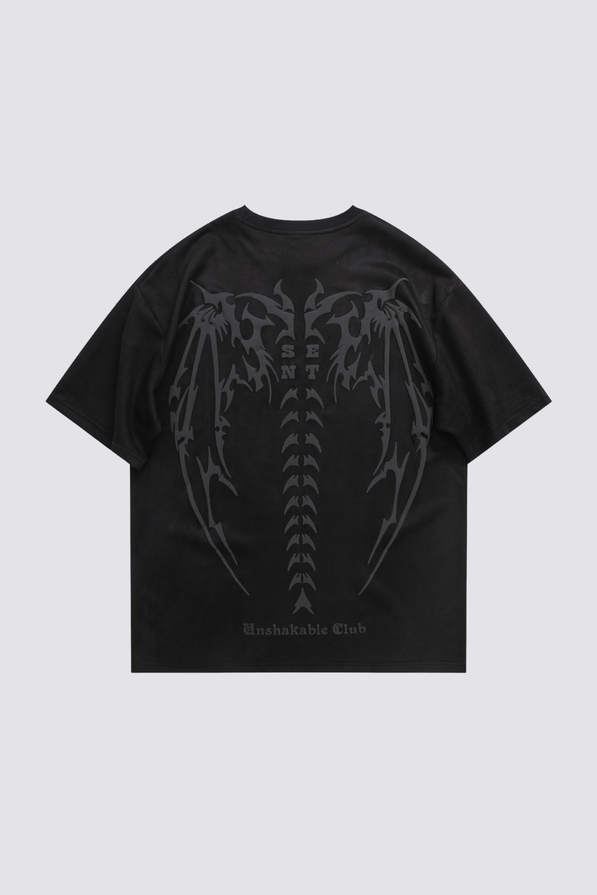 Faded Figure Print Suede Top