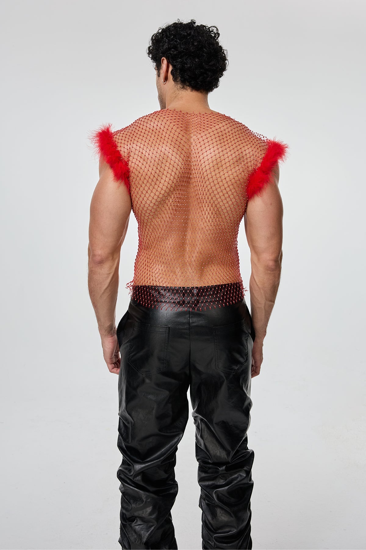 Flash Rise Cutout Feather Top Red