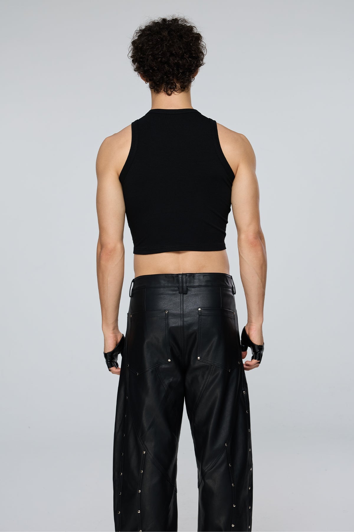 Flat Obscurity Cutout Lace Up Crop Top