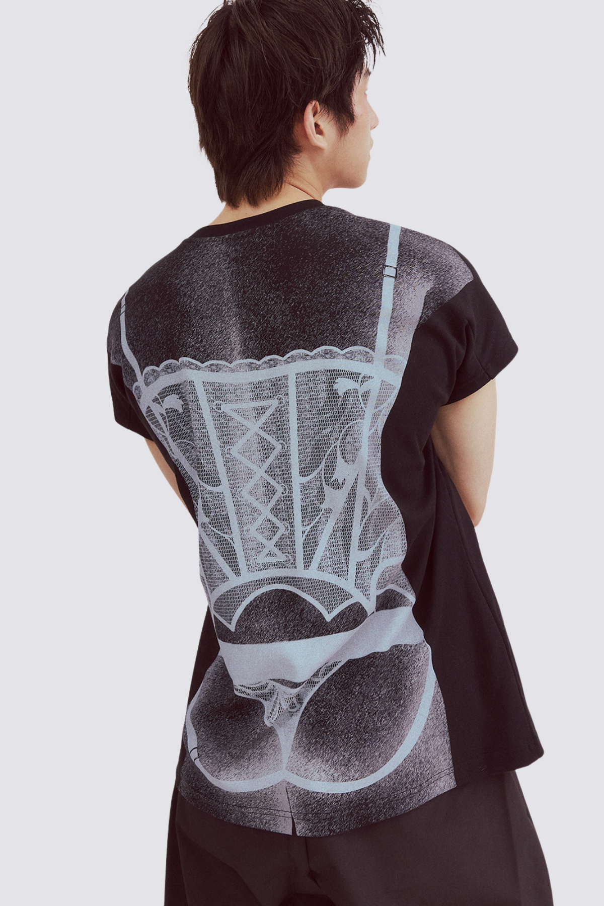 Ghost Tone Print T-Shirt Black
