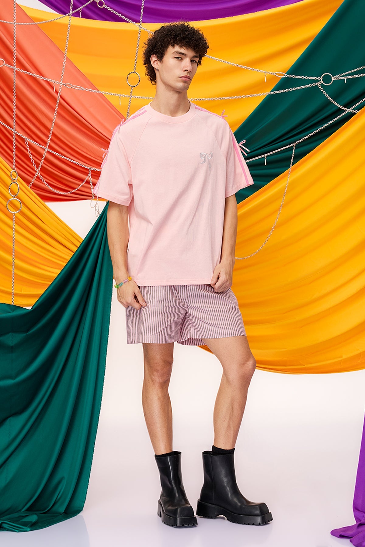 Glimmer Flow Bow Embroidery T-Shirt