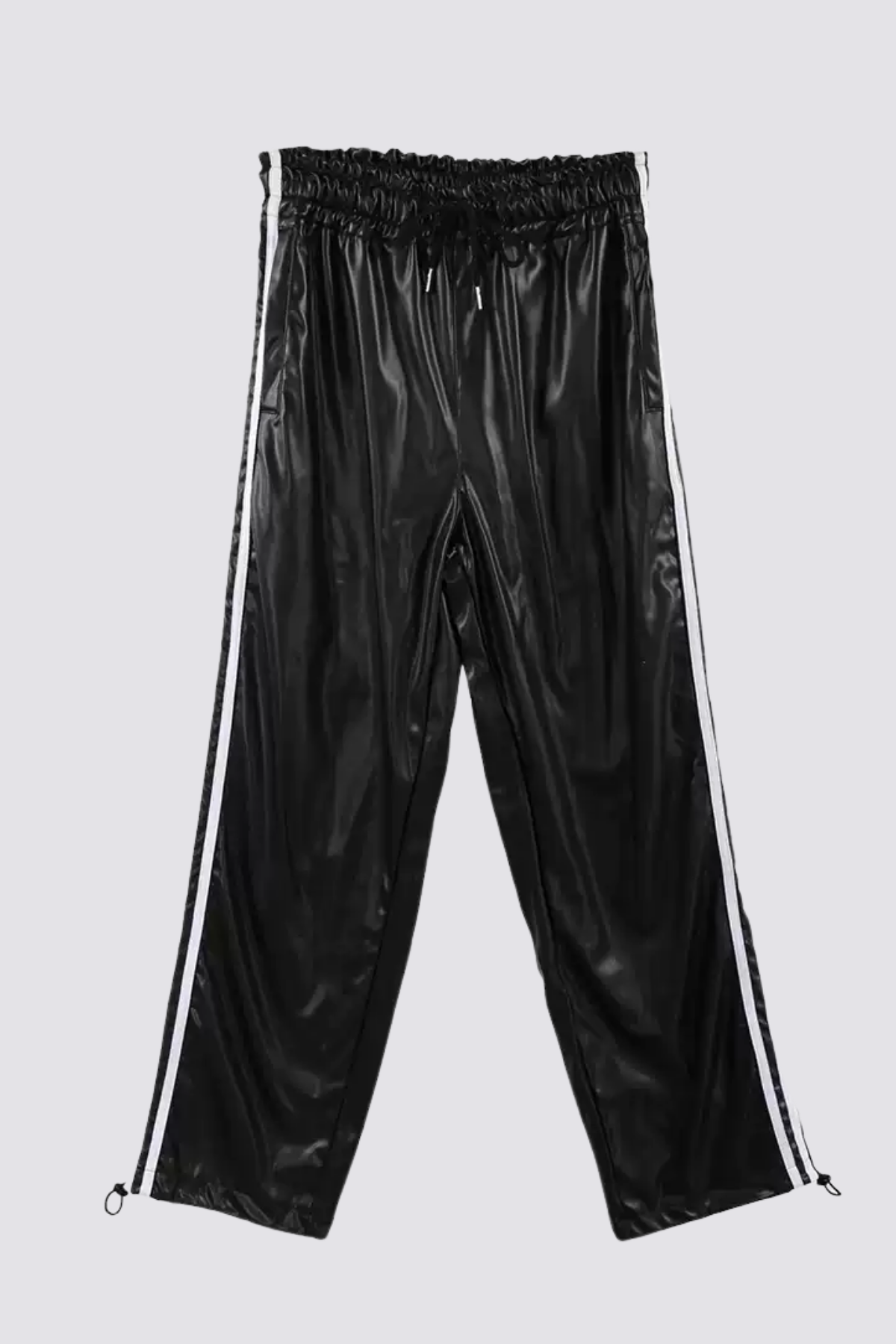 Hard Coil Leather Straight Pants
