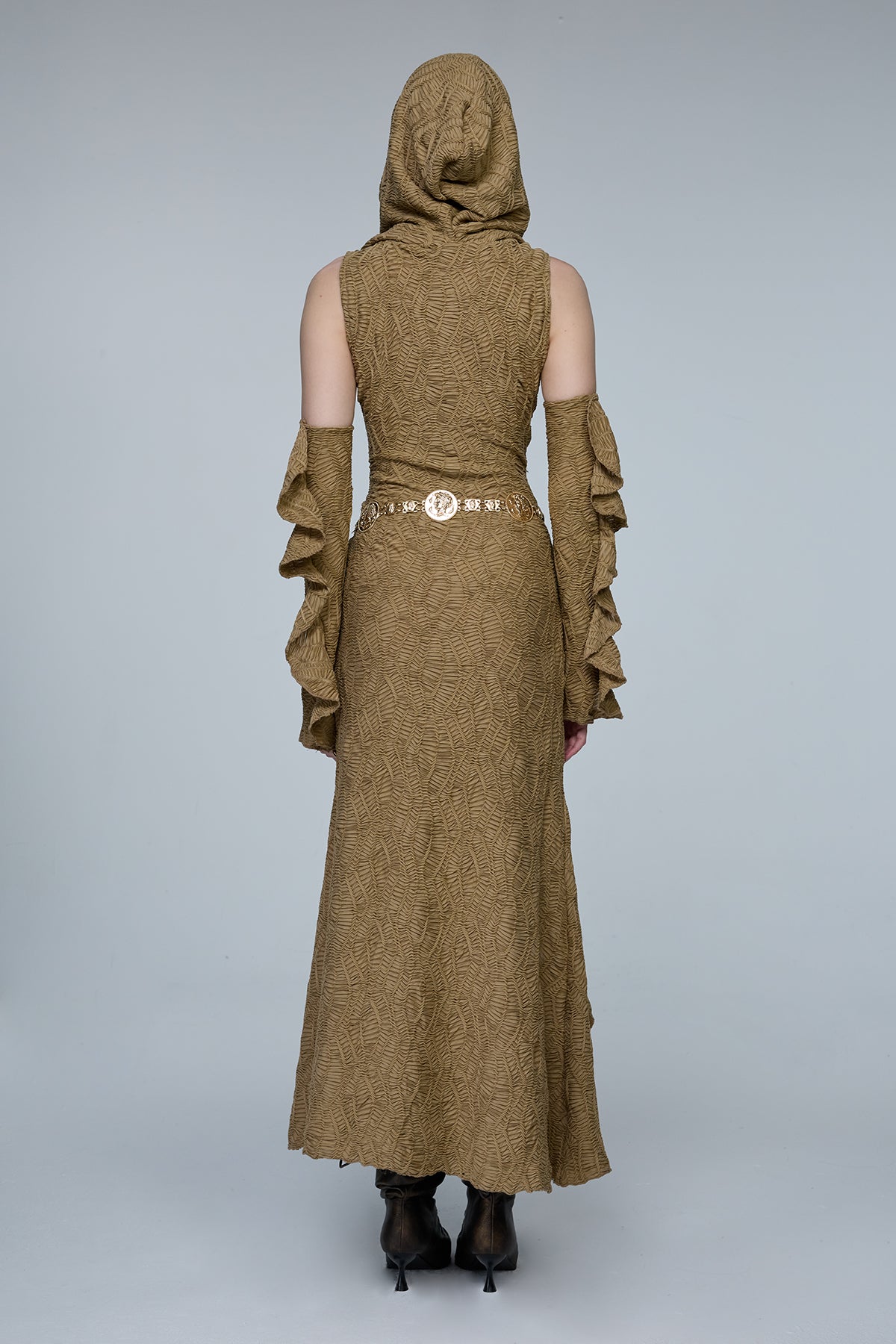 Hybrid Dark Sleeveless Hooded Maxi Dress