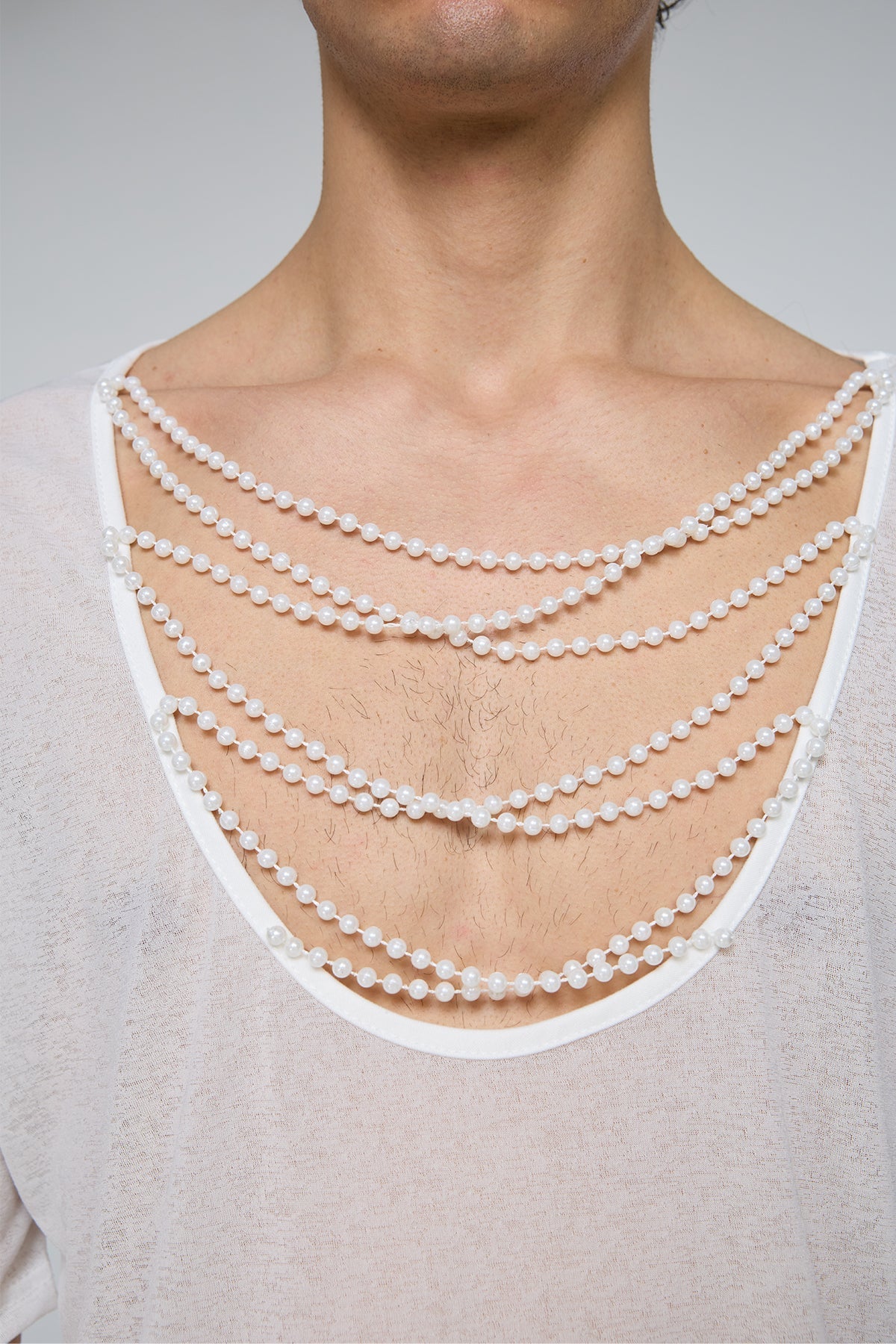 Hybrid Sense Mesh Beaded T-Shirt