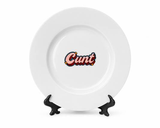 Cunt | Crude Crockery | Side Plate & Display Stand