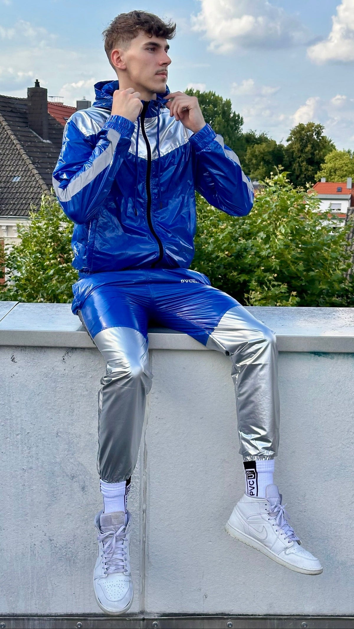 SUIT UP - blue / silver / reflective - JACKET - NYLON