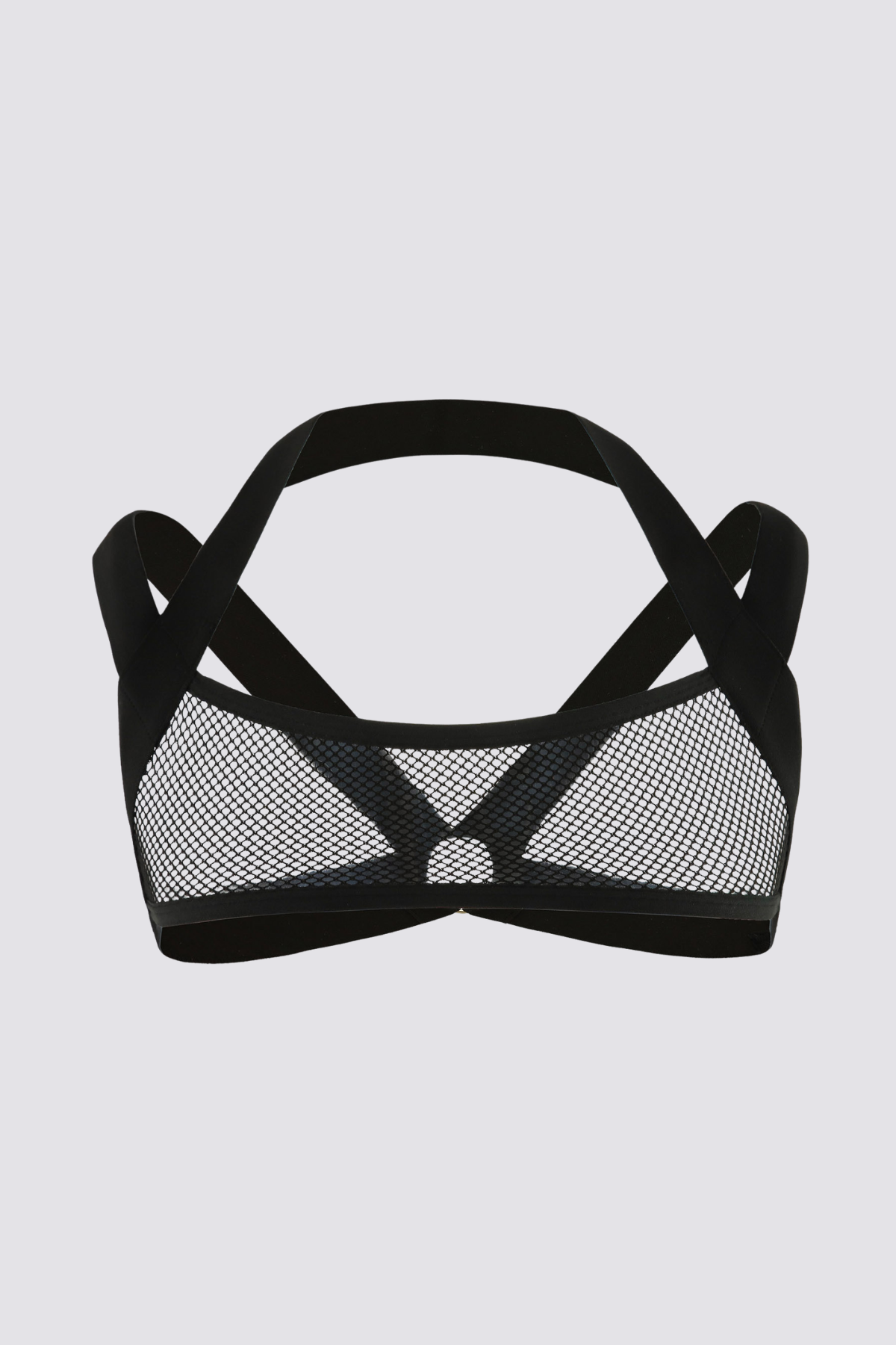 Ice Sheen Fishnet Chest Strap Black