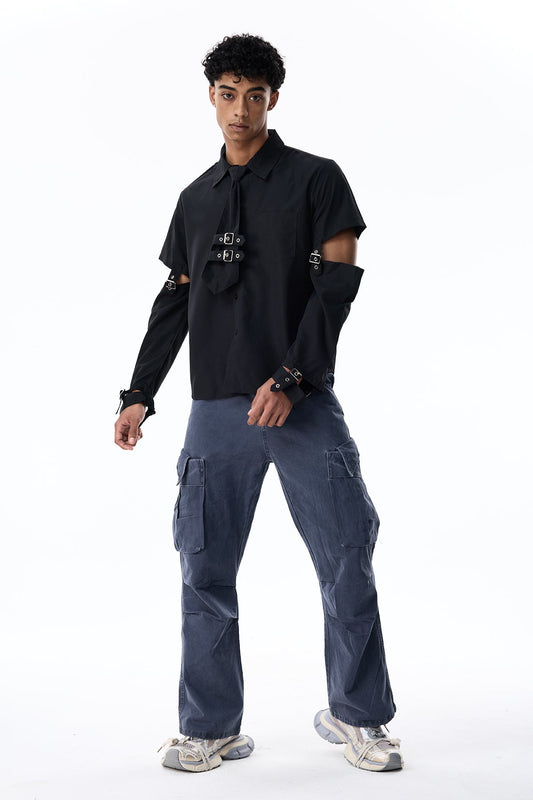 Ink Layer Long Sleeve Shirts Black