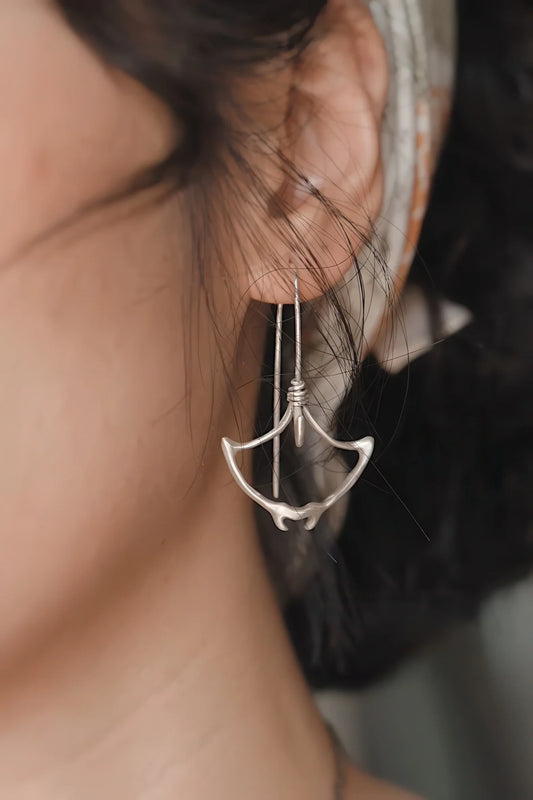 Artisan Manta Ray Dangle Earrings – Unique Ocean Series Design