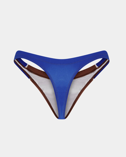 Retro Core Razor Thong - Brandy & Blue